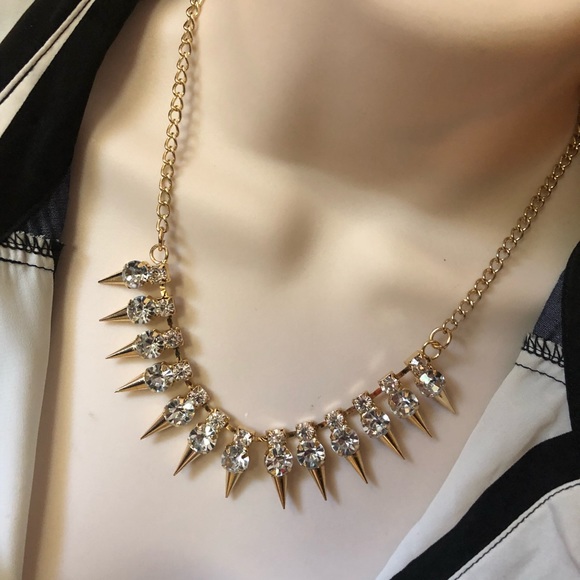 Jewelry - Punk, Goth Rhinestone & Spike Necklace
